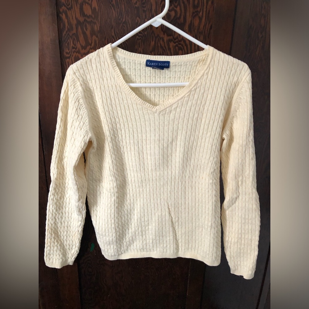 Vintage Karen Scott Cotton Yellow Sweater